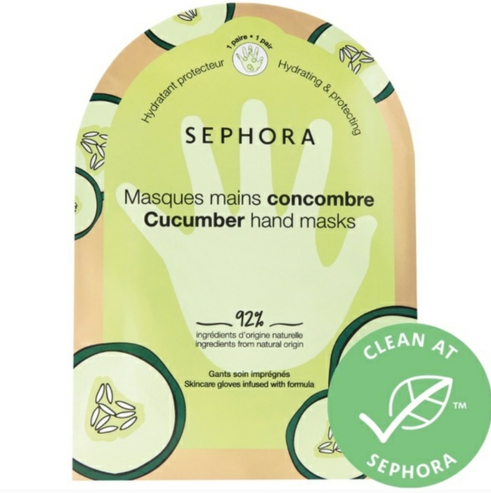 Sephora Cucumber Hand Mask  - Green and Cream 1 Pair.